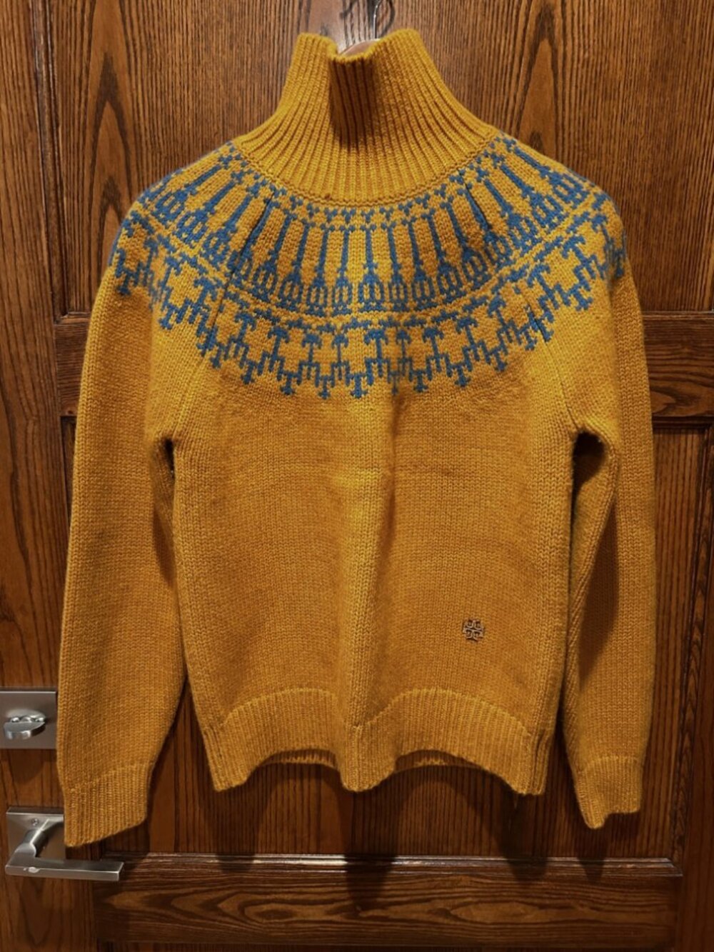 Tory Burch Fairisle Merino Wool Sweater Orange Rust